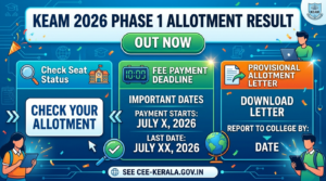 KEAM 2026 Phase 1 Allotment Result (Out): Check Seat Status & Fee Deadline Here