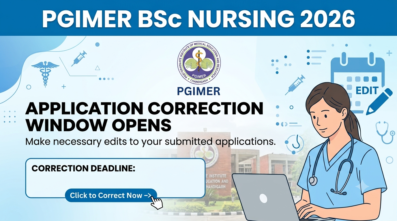 PGIMER BSc Nursing 2026 Application Correction Window Opens