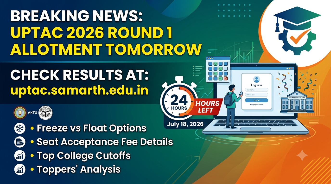 UPTAC Round 1 Seat Allotment Result 2026 Tomorrow: