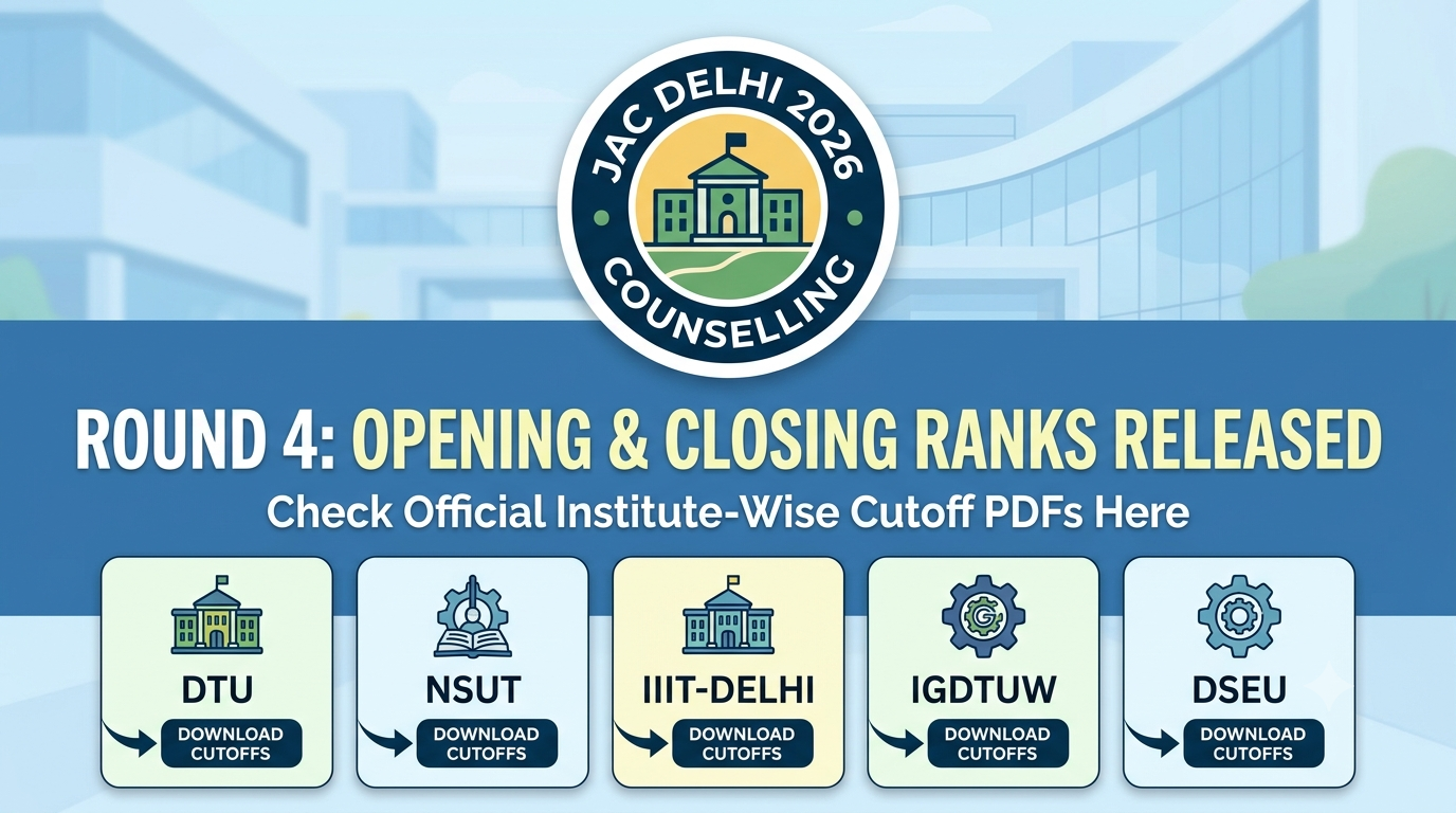 JAC Delhi 2026 Round 4 Opening and Closing Ranks Released: Check Institute-Wise Cutoff PDFs Here