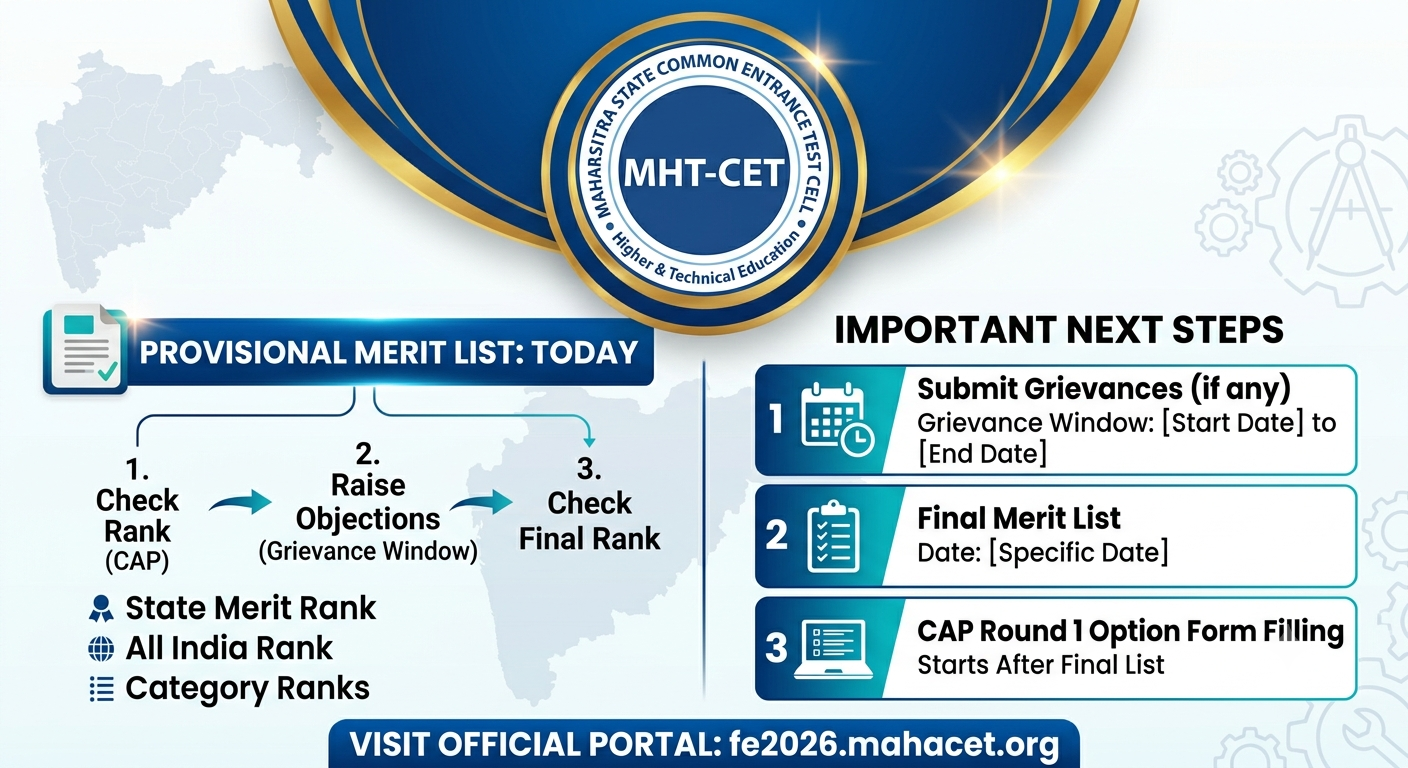 MHT CET 2026 Provisional Merit List Out Today