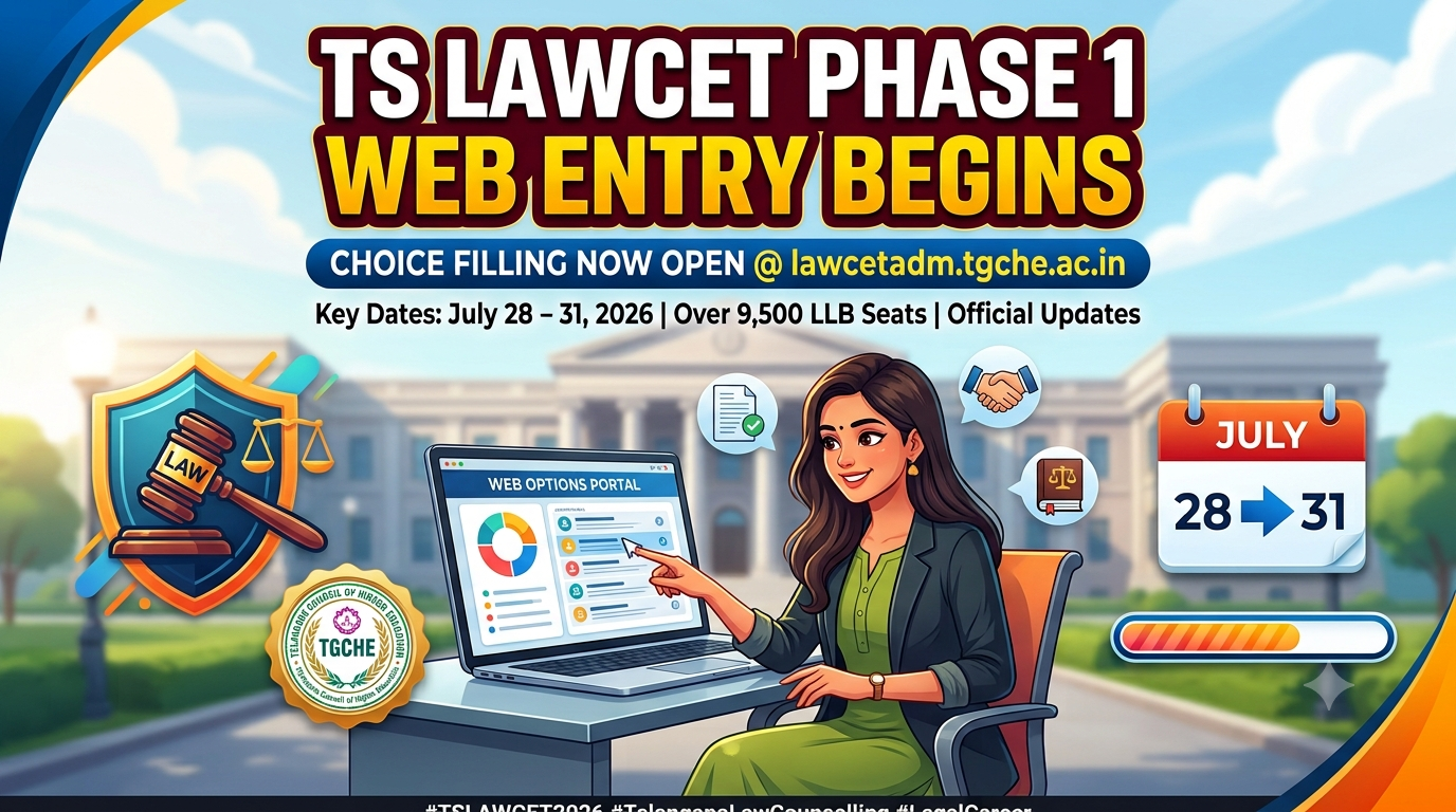 TS LAWCET Phase 1 Web Options Entry Begins