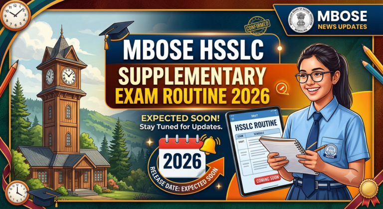 MBOSE HSSLC Supplementary Exam Routine 2026 Expected Soon