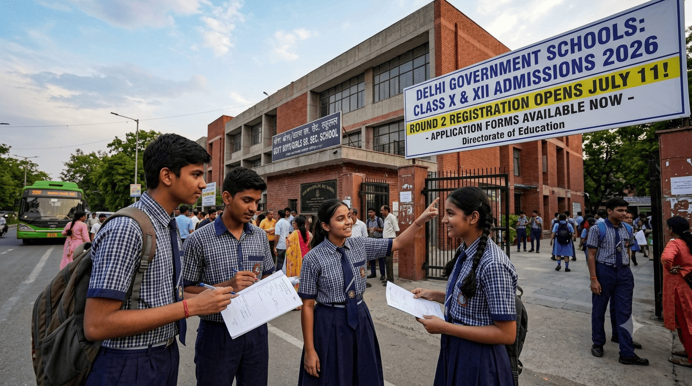 Delhi Govt School Admission 2026: Round 2 Registration Starts for Class 10 and 12