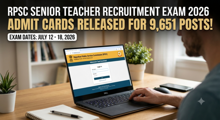 RPSC Senior Teacher Recruitment Exam 2026: Admit Cards Released for 9,651 Posts