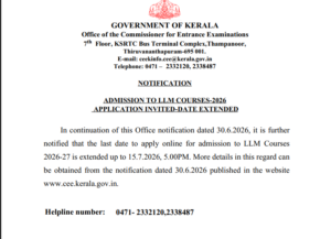 KLEE LLM Deadline Extension Official Notification