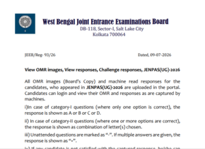 JENPAS UG OMR Sheets Official Notification