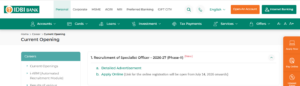 IDBI Bank SO Recruitment 2026 Notification
