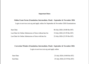 ICAI CA September-November Schedule at resource.cdn.icai.org