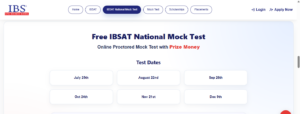 IBSAT 2026 National Mock Test Schedules