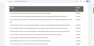 NEHU Official Results Portal 