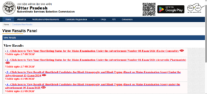 UPSSSC Results Page 