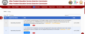 Notifications at official UPESSC Website