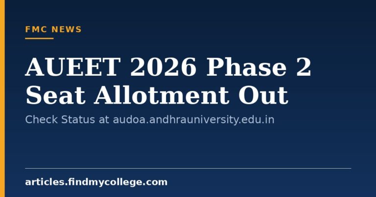 AUEET 2026 Phase 2 Seat Allotment Out: Check Status at audoa.andhrauniversity.edu.in