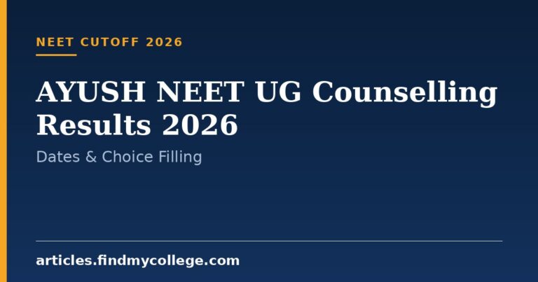 AYUSH NEET UG Counselling Results 2026: Dates & Choice Filling