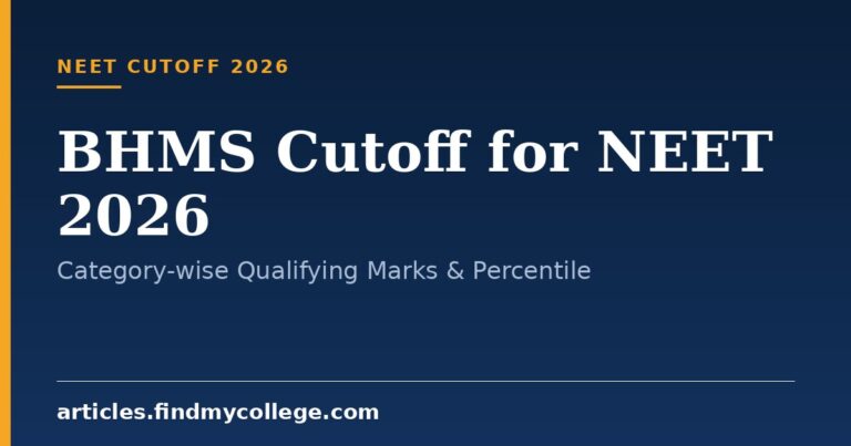 BHMS Cutoff for NEET 2026: Category-wise Qualifying Marks & Percentile