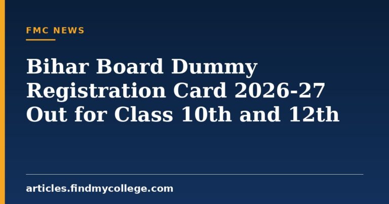 Bihar Board Dummy Registration Card 2026-27 Out for Class 10th and 12th