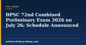 BPSC 72nd Combined Preliminary Exam 2026 on July 26; Schedule Announced
