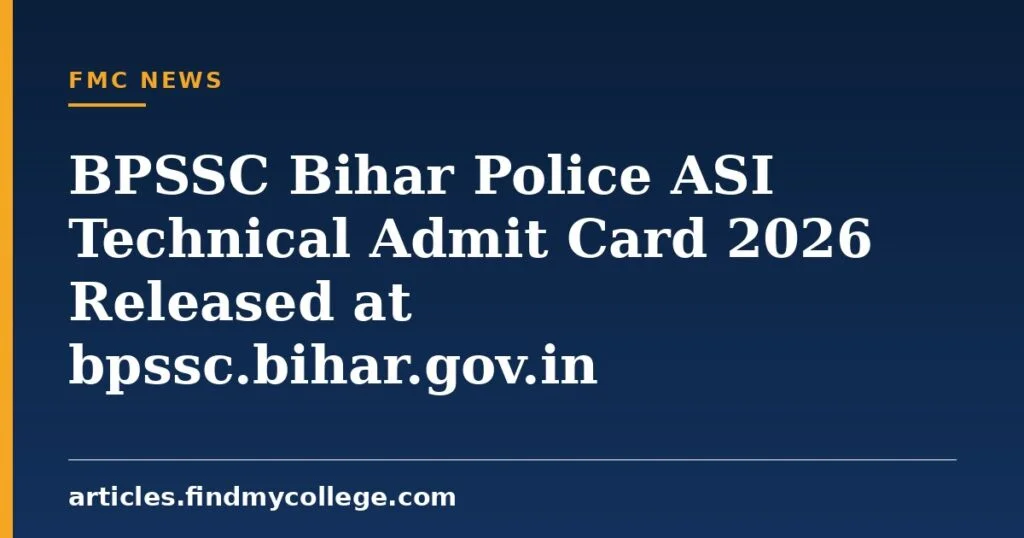 BPSSC Bihar Police ASI Technical Admit Card 2026 Released at bpssc.bihar.gov.in