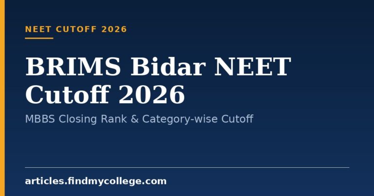 BRIMS Bidar NEET Cutoff 2026: MBBS Closing Rank & Category-wise Cutoff