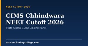 CIMS Chhindwara NEET Cutoff 2026: State Quota & AIQ Closing Rank