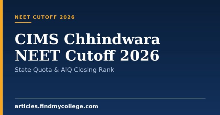 CIMS Chhindwara NEET Cutoff 2026: State Quota & AIQ Closing Rank