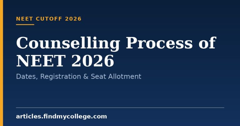 Counselling Process of NEET 2026: Dates, Registration & Seat Allotment