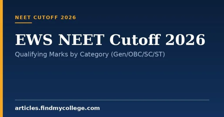 EWS NEET Cutoff 2026: Qualifying Marks by Category (Gen/OBC/SC/ST)