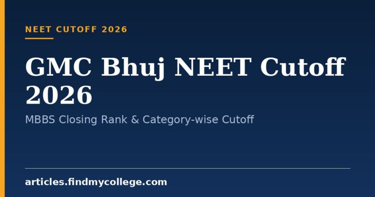 GMC Bhuj NEET Cutoff 2026: MBBS Closing Rank & Category-wise Cutoff
