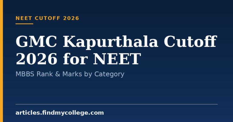 GMC Kapurthala Cutoff 2026 for NEET: MBBS Rank & Marks by Category