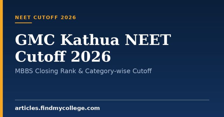 GMC Kathua NEET Cutoff 2026: MBBS Closing Rank & Category-wise Cutoff