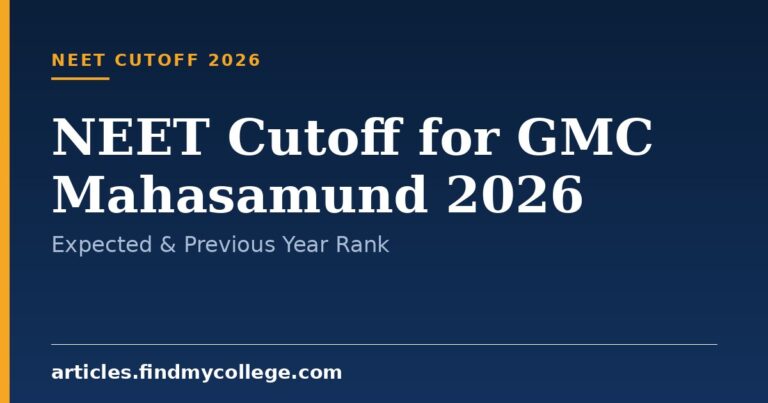 NEET Cutoff for GMC Mahasamund 2026: Expected & Previous Year Rank