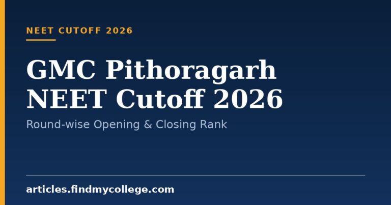 GMC Pithoragarh NEET Cutoff 2026: Round-wise Opening & Closing Rank