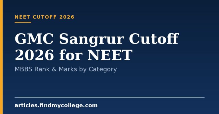 GMC Sangrur Cutoff 2026 for NEET: MBBS Rank & Marks by Category