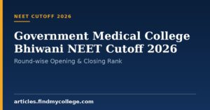 Government Medical College Bhiwani NEET Cutoff 2026: Round-wise Opening & Closing Rank
