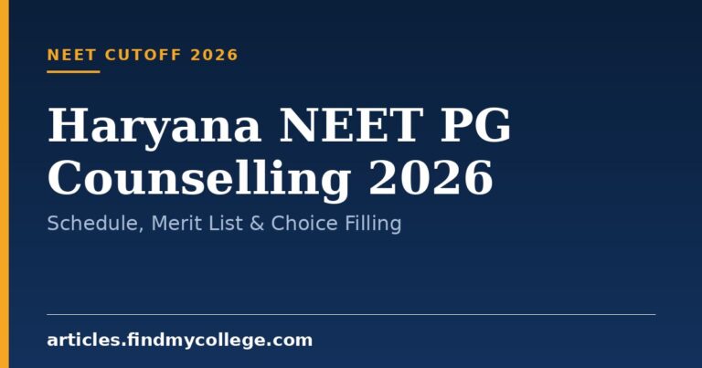 Haryana NEET PG Counselling 2026: Schedule, Merit List & Choice Filling