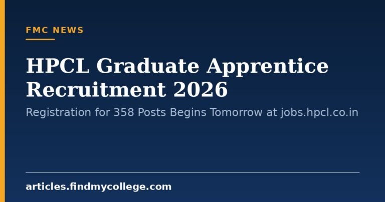 HPCL Graduate Apprentice Recruitment 2026: Registration for 358 Posts Begins Tomorrow at jobs.hpcl.co.in