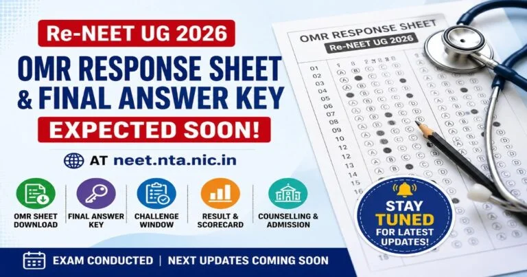 Re NEET 2026 OMR Sheet & Final Answer Key Out Soon