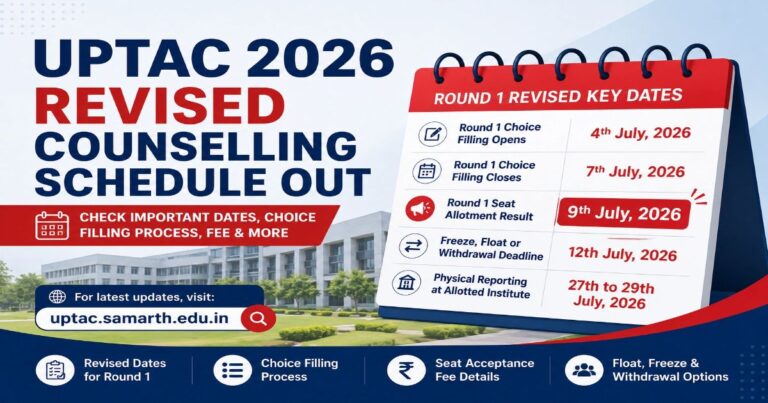 UPTAC 2026 Revised Counselling Schedule Out