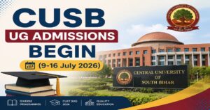 Central University of South Bihar UG Admissions Begin (9-16 July): Check Application Process, Fee, Courses Offered & More