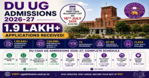 DU Receives 1.9 Lakh+ UG Applications, First CSAS Allotment on 16th July
