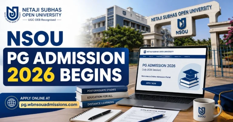 NSOU PG Admissions 2026 Open