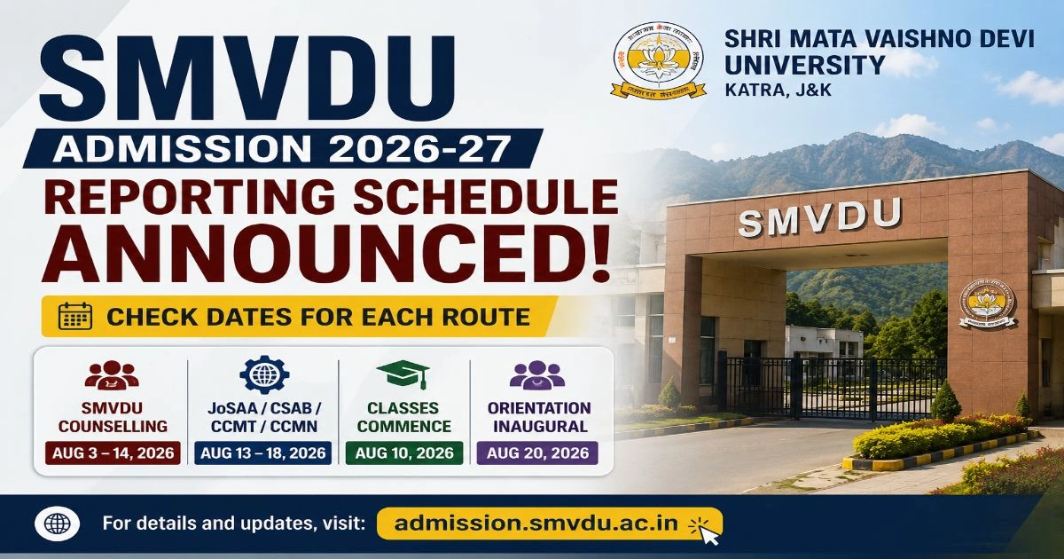 SMVDU Reporting Dates 2026-27