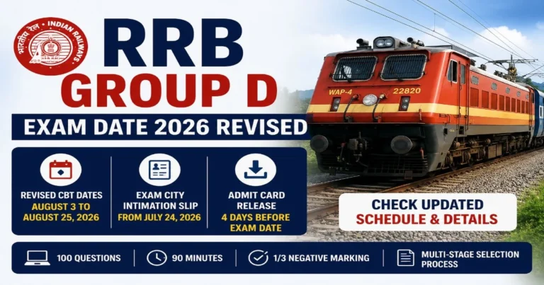 RRB Group D Exam Revised Schedule