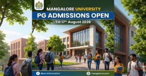 Mangalore University PG Admission Open till 17 Aug