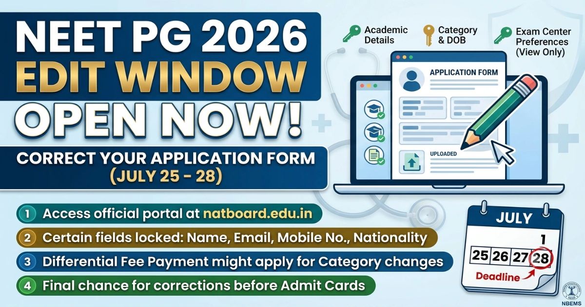 NEET PG 2026 Edit Window