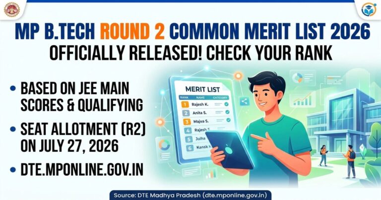 MP Btech Round 2 Merit List Out