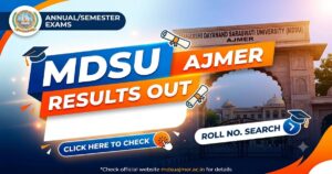 Maharshi Dayanand Saraswati University Ajmer Result 2026 Declared Today; Check at erp.mdsuexam.org