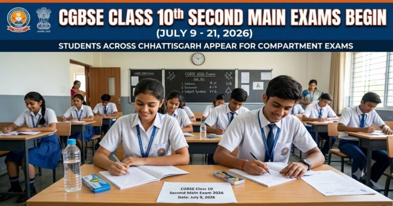 CGBSE 10th Second Main Exam Schedule