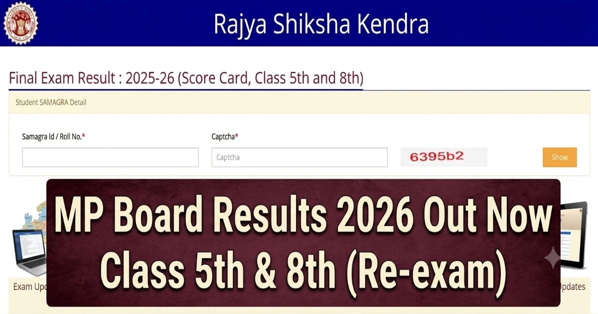 MP Board Results 2026 Class 5th & 8th Live Now